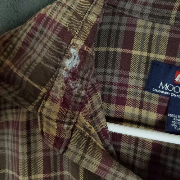 Moose Creek Flannel Lot Of 2 Button Down Shirt Men's Large Brown Plaid Workwear - Picture 14 of 14